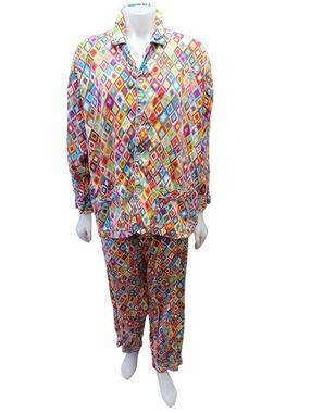 Tepper Jackson EUC Two Piece 100% Cotton Multicolored Pajamas Size Medium.
